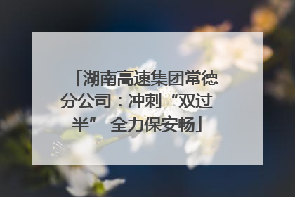 湖南高速集团常德分公司：冲刺“双过半” 全力保安畅