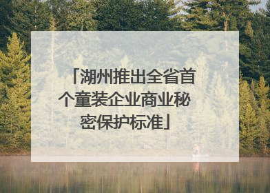 湖州推出全省首个童装企业商业秘密保护标准