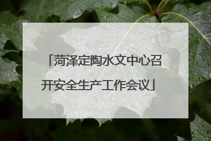 菏泽定陶水文中心召开安全生产工作会议
