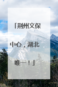 荆州文保中心，湖北唯一！