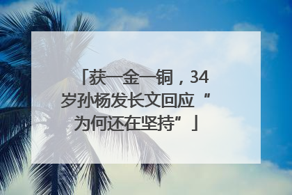 获一金一铜，34岁孙杨发长文回应“为何还在坚持”