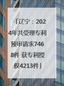 辽宁：2024年共受理专利预审请求7468件 获专利授权4213件