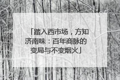 踏入西市场，方知济南味：百年商脉的变局与不变烟火