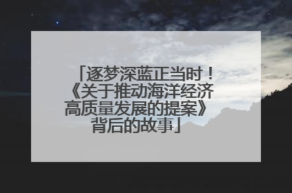 逐梦深蓝正当时！《关于推动海洋经济高质量发展的提案》背后的故事