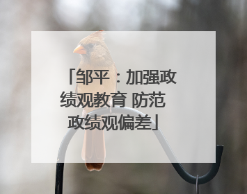 邹平：加强政绩观教育 防范政绩观偏差