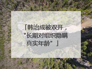 韩治成被双开，“长期对组织隐瞒真实年龄”