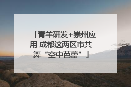 青羊研发+崇州应用 成都这两区市共舞“空中芭蕾”