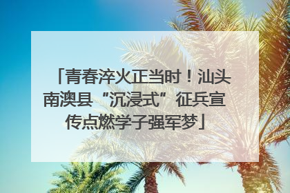 青春淬火正当时！汕头南澳县“沉浸式”征兵宣传点燃学子强军梦