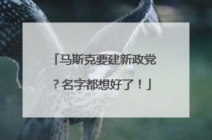 马斯克要建新政党？名字都想好了！