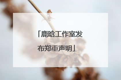 鹿晗工作室发布郑重声明