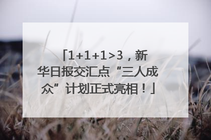 1+1+1>3，新华日报交汇点“三人成众”计划正式亮相！