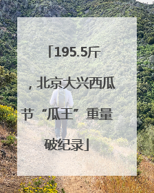 195.5斤，北京大兴西瓜节“瓜王”重量破纪录