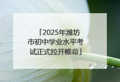 2025年潍坊市初中学业水平考试正式拉开帷幕