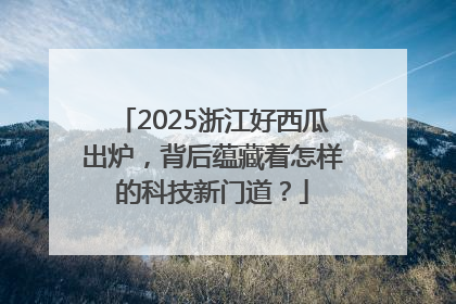 2025浙江好西瓜出炉，背后蕴藏着怎样的科技新门道？