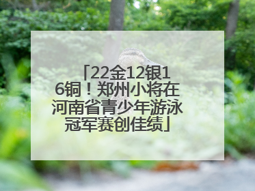 22金12银16铜！郑州小将在河南省青少年游泳冠军赛创佳绩