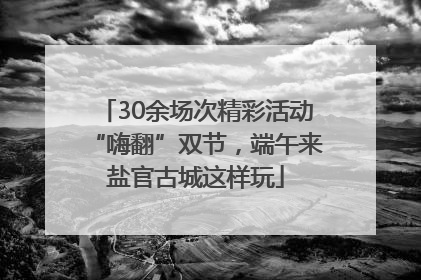 30余场次精彩活动“嗨翻”双节，端午来盐官古城这样玩