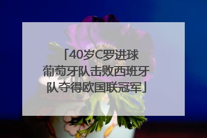 40岁C罗进球 葡萄牙队击败西班牙队夺得欧国联冠军