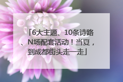 6大主题、10条诗路、N场配套活动！当夏，到成都街头走一走