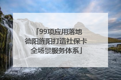 99项应用落地 德阳旌阳打造社保卡全场景服务体系