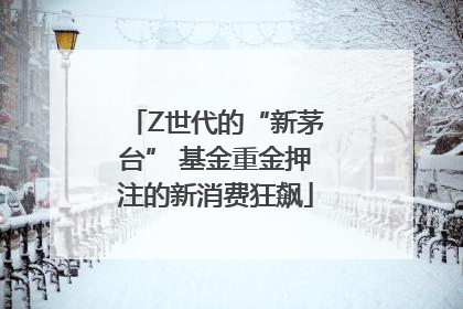 Z世代的“新茅台” 基金重金押注的新消费狂飙